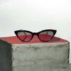 Vintage Riviera Italy Black Cat-Eye Glasses • Small 5” Frame